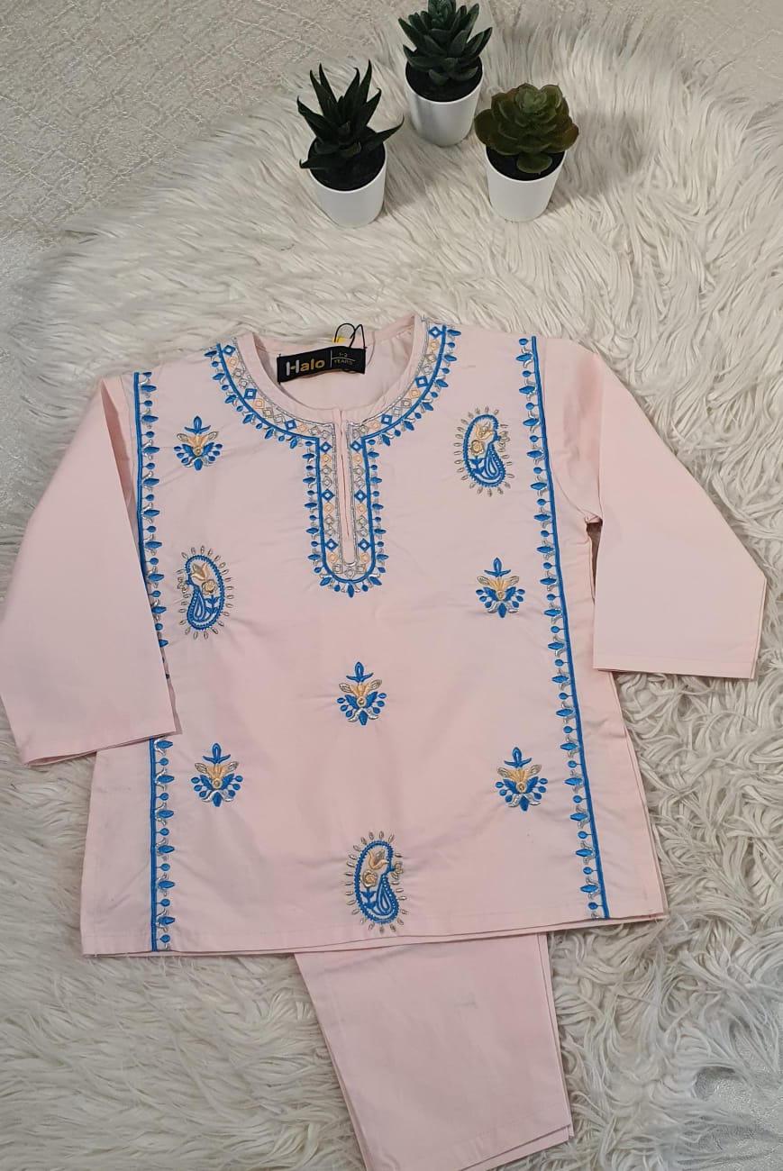 Pink Embroidered Shirt and Trouser