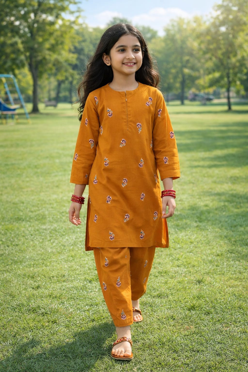 Mustard Yellow Flower 3 PC