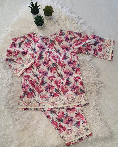 Pink Printed 2 PC