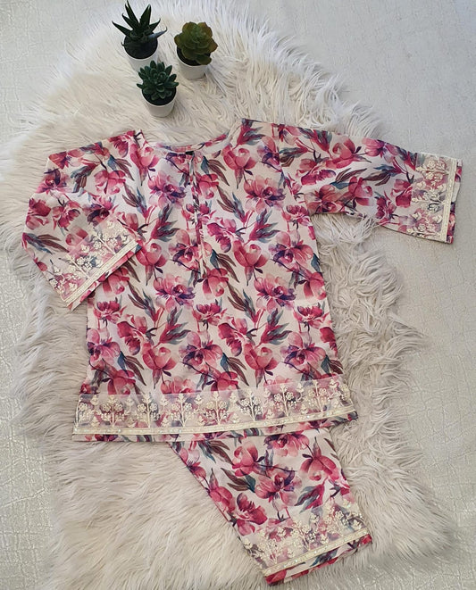 Pink Printed 2 PC