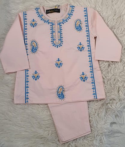Pink Embroidered Shirt and Trouser