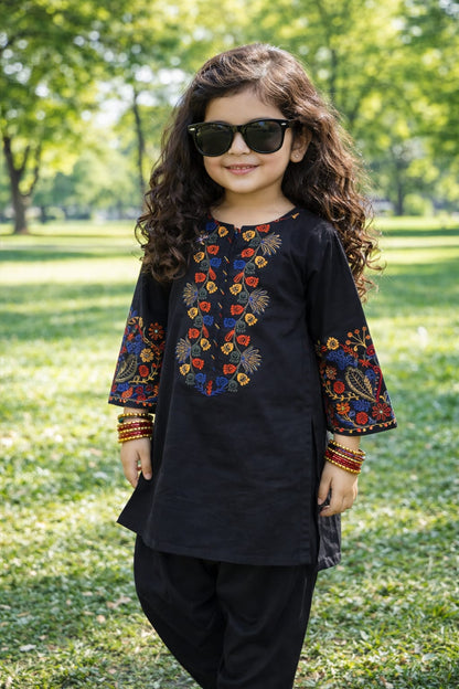 Blue Multi Color Embroidery