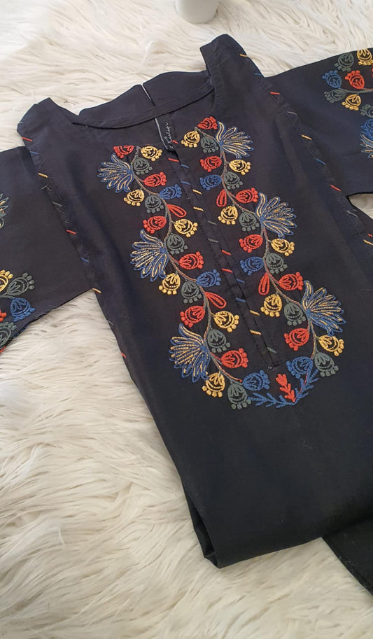 Blue Multi Color Embroidery