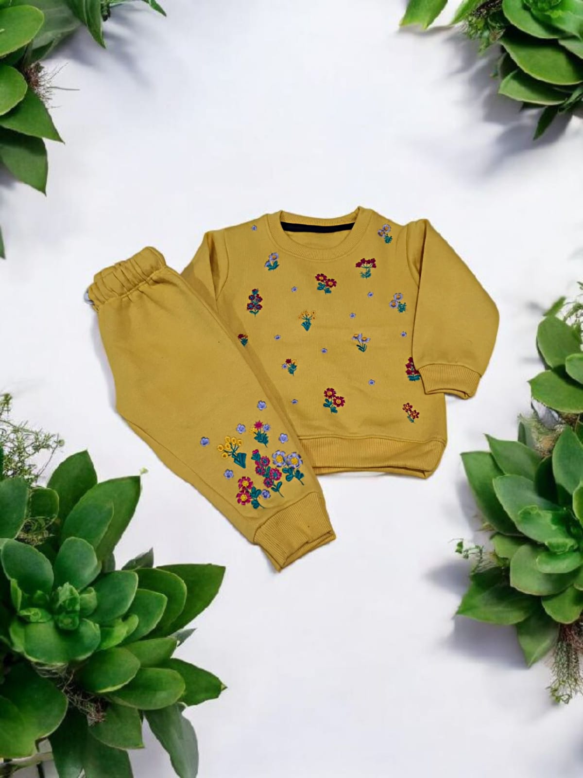 Yellow Floral Track suit
