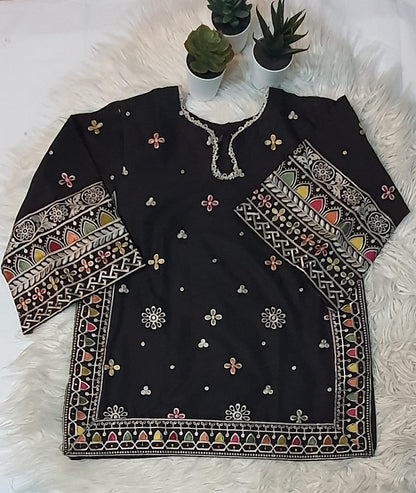 Black Embroidery 3 PC