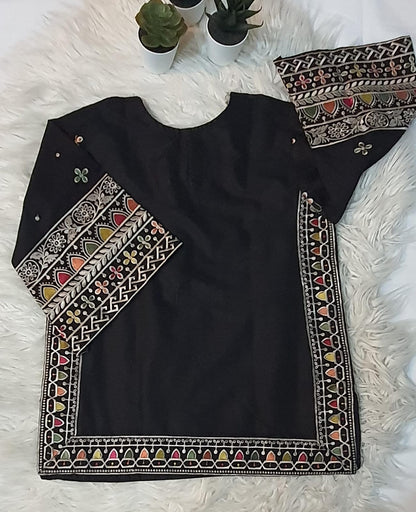 Black Embroidery 3 PC