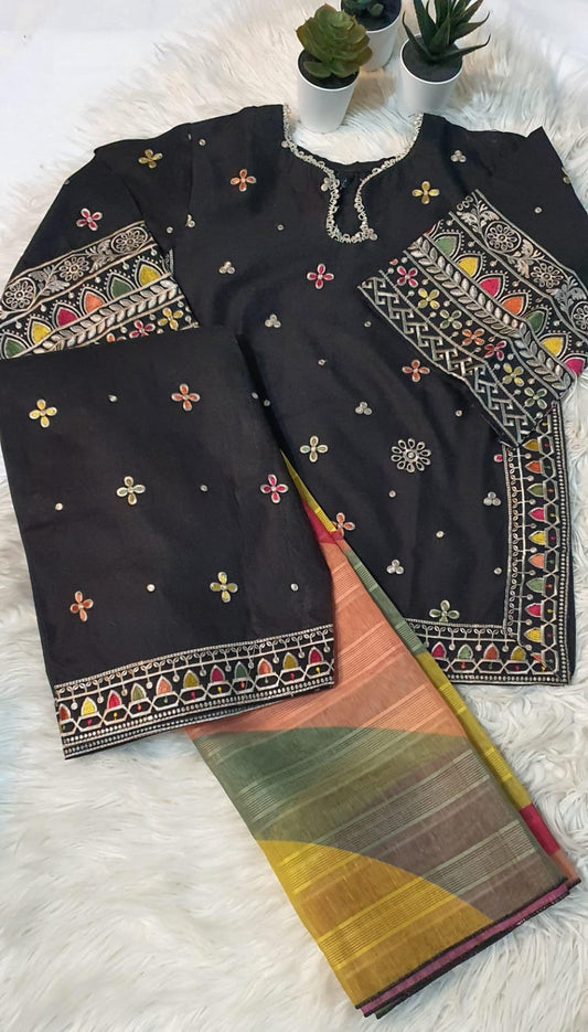 Black Embroidery 3 PC