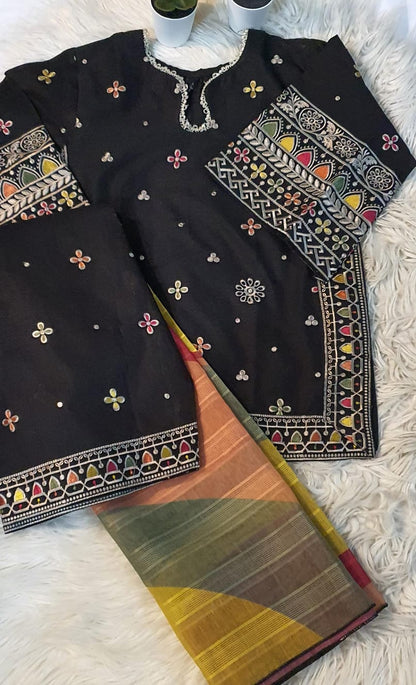 Black Embroidery 3 PC